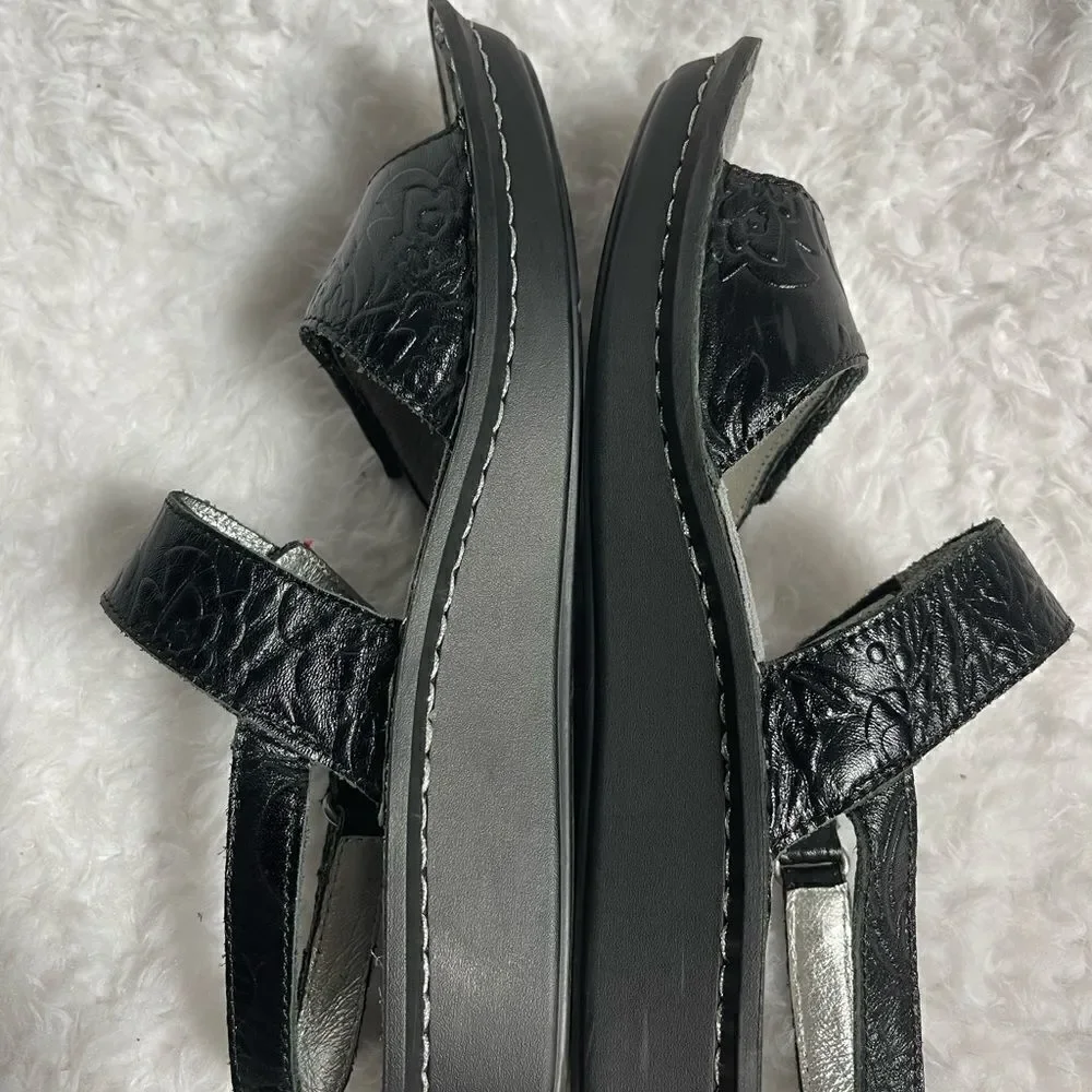 Alegria Ver-691 leather black embossedstraps sandals size 41